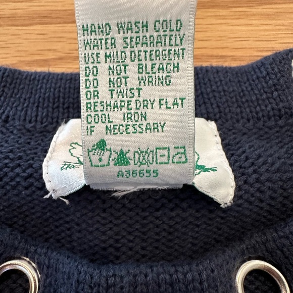 Quacker Factory Navy Blue Americana Anchor Crew Neck Sweater Size Medium - Picture 5 of 14